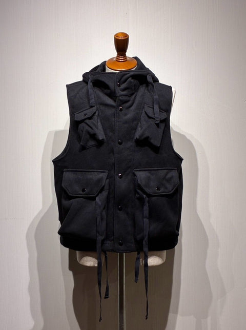 Field Vest Fake Melton BLACK