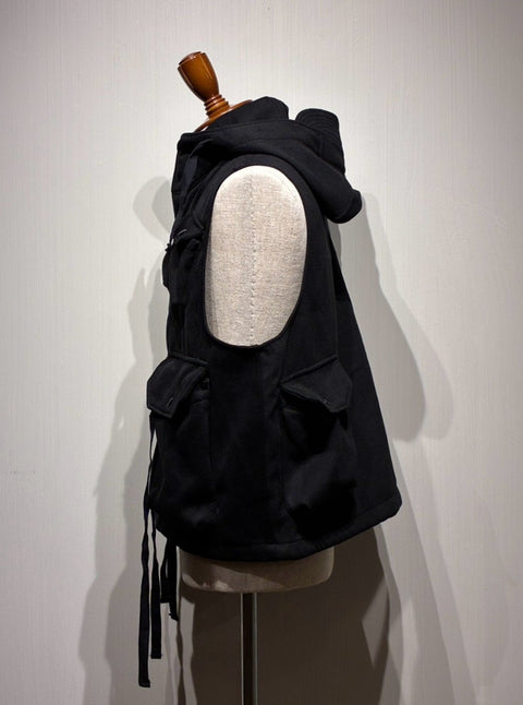 Field Vest Fake Melton BLACK