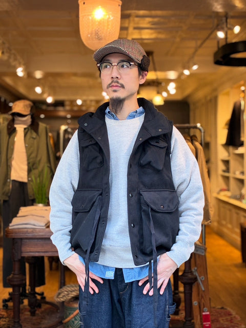 Field Vest Fake Melton BLACK