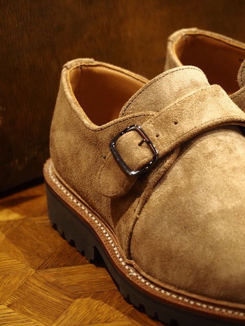 Single Monkstrap Shoes by SANDERS Snuff Suede