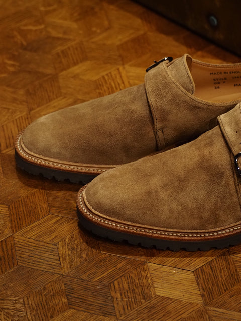 Single Monkstrap Shoes by SANDERS Snuff Suede
