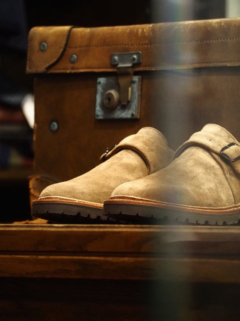 Single Monkstrap Shoes by SANDERS Snuff Suede