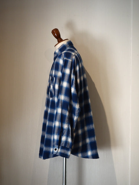 Half ZIP Work Shirt Ombre Plaid blue