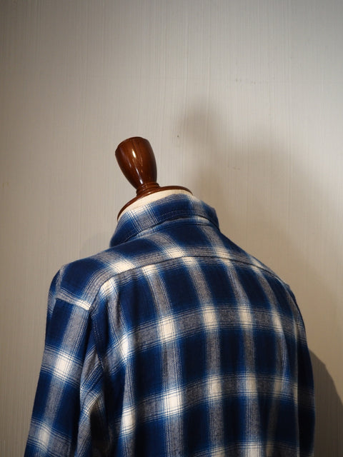Half ZIP Work Shirt Ombre Plaid blue