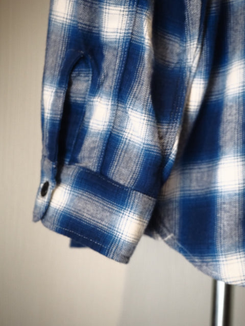 Half ZIP Work Shirt Ombre Plaid blue