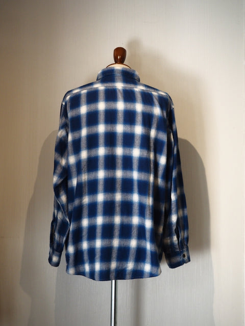 Half ZIP Work Shirt Ombre Plaid blue