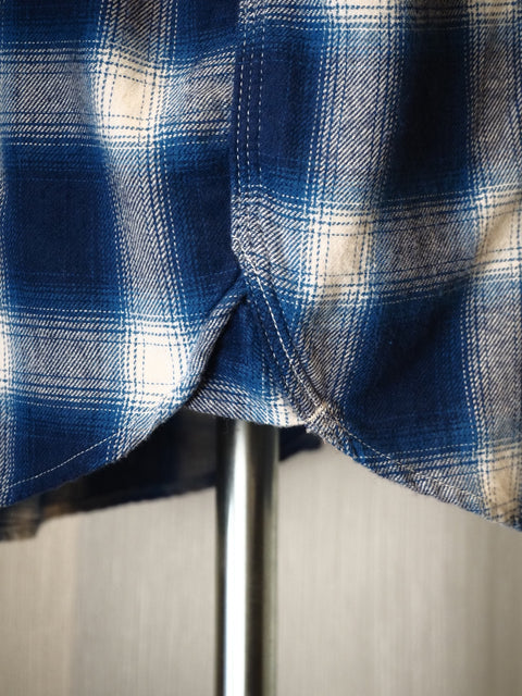 Half ZIP Work Shirt Ombre Plaid blue