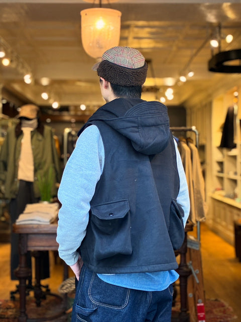 Field Vest Fake Melton BLACK