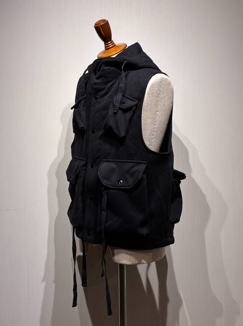 Field Vest Fake Melton BLACK