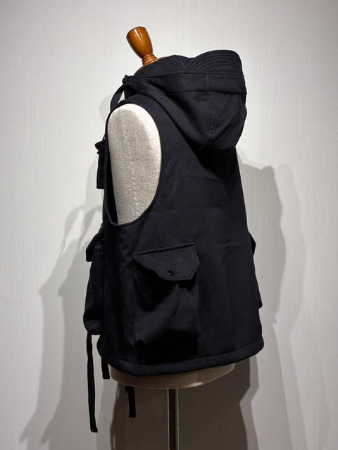Field Vest Fake Melton BLACK